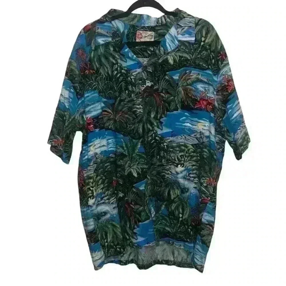 The Hawaiian Original Hilo Hattie Shirt Palm trees Volcanos Island Size 2XL - Picture 1 of 4